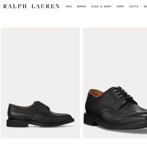 Polo Ralph Lauren Asher Leather Wingtip Mens Shoes Black